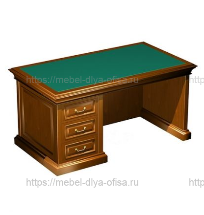 Мистер Стол руководителя 160x90 вишня/зеленая экокожа 