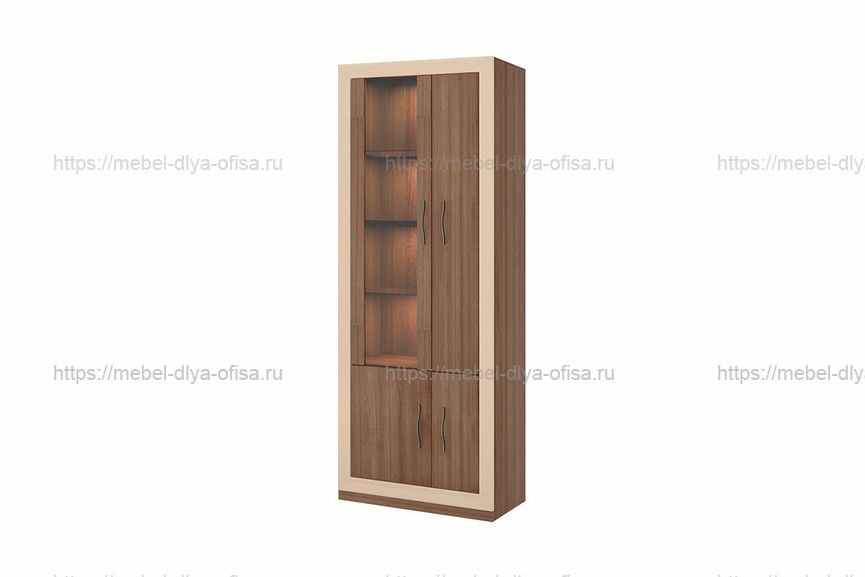 Шкаф-витрина ШВтВ-ФСД-ФГК, левый Карамель/Крем