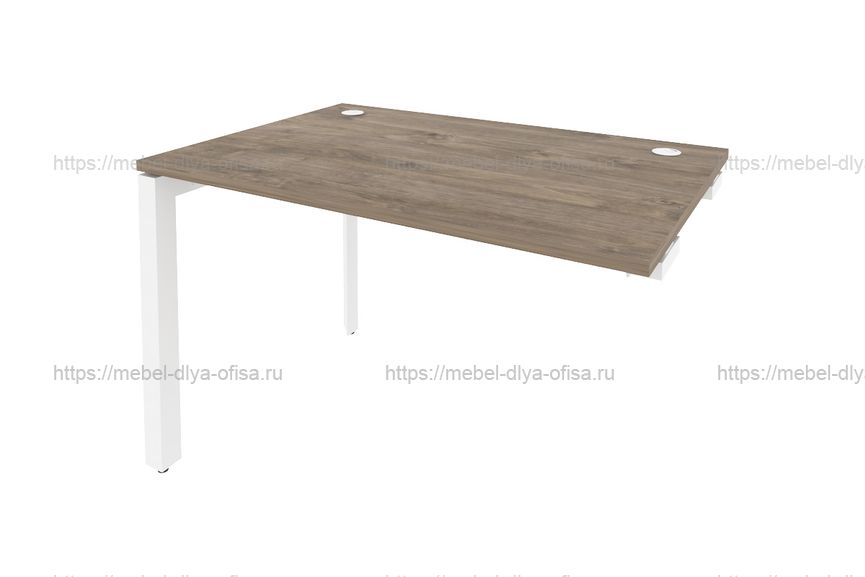 Стол-приставка на П-образном м/к к опорным элементам Onix O.MP-SPR-2.8 Тиквуд темный/белый металл