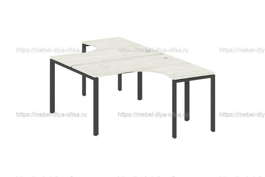Рабочая станция криволинейная Metal system style БП.РАС-СА-2.3 Дуб Наварра/металл антрацит