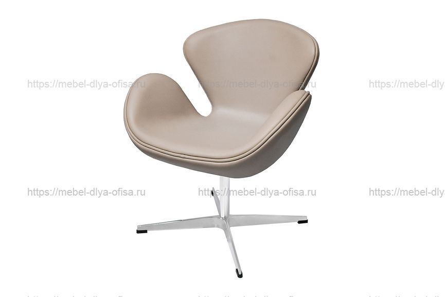 Дизайнерское кресло SWAN CHAIR Кожа латте