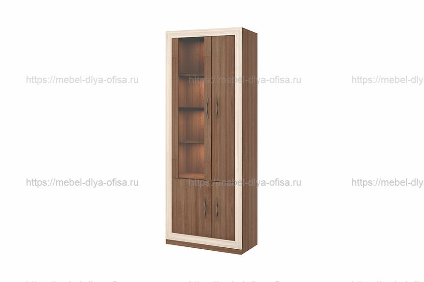 Шкаф-витрина ШВтВ-ФСД-ФГК, левый Карамель/Крем