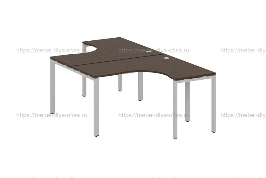 Рабочая станция криволинейная Metal system style БП.РАС-СА-2.3 Венге/металл серый
