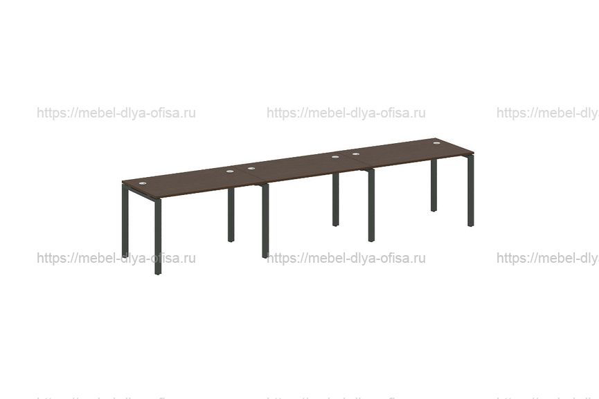Рабочая станция на 3 раб. места Metal system style БП.СМ-3.2 Венге/металл антрацит