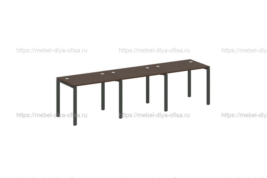 Рабочая станция на 3 раб. места Metal system style БП.СМ-3.1 Венге/металл антрацит