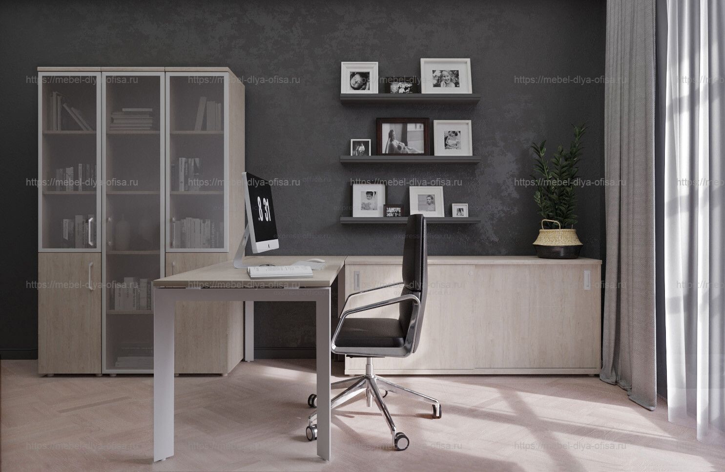 Домашний офис Onix Home Денвер Светлый/Белый