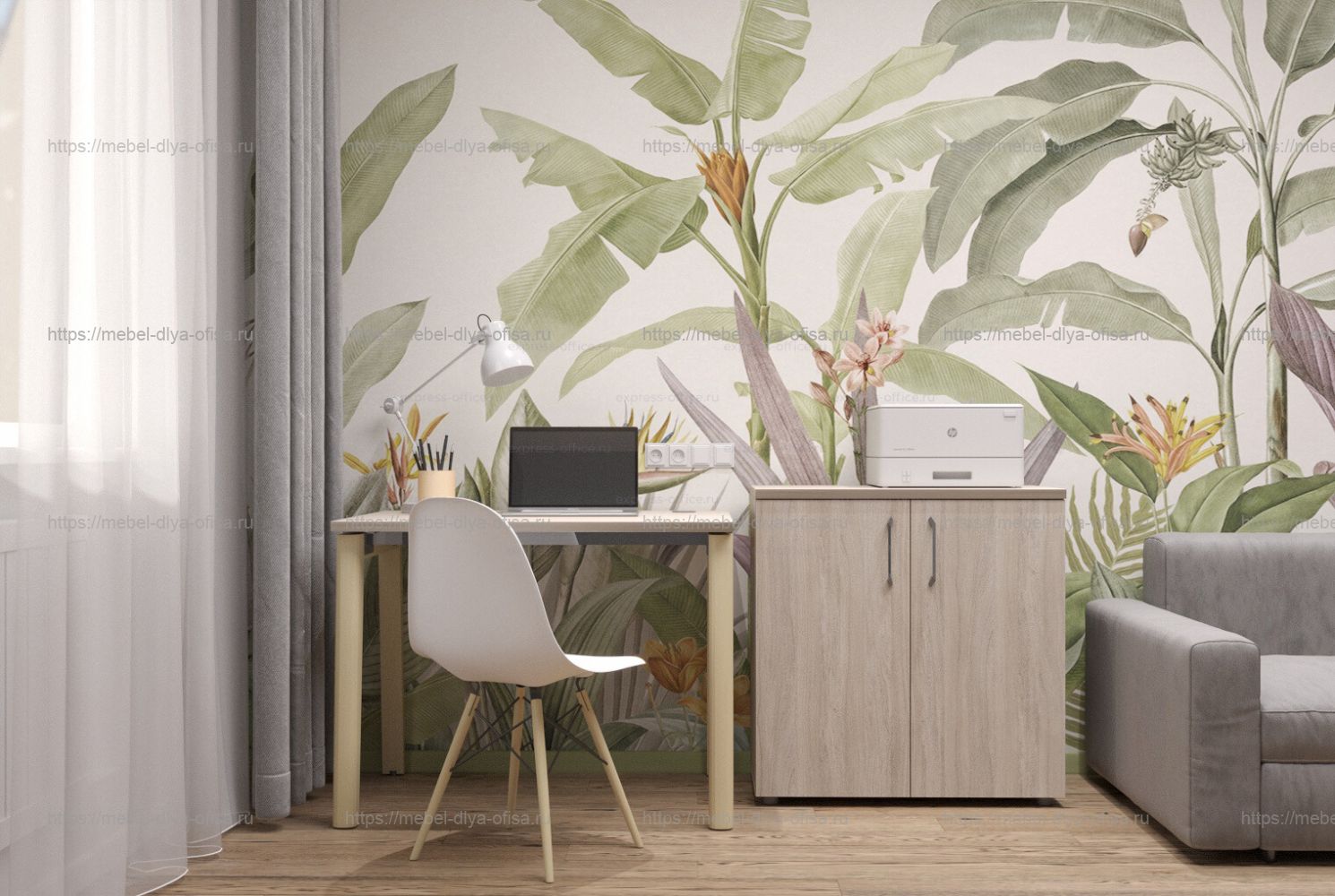 Домашний офис Onix Wood Home Дуб Аттик/опоры дуб Светлый