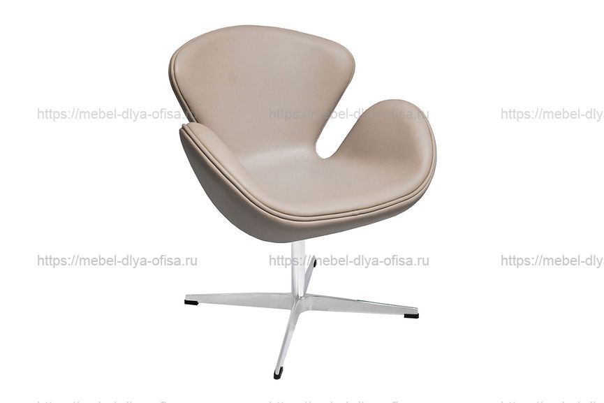 Дизайнерское кресло SWAN CHAIR Кожа латте