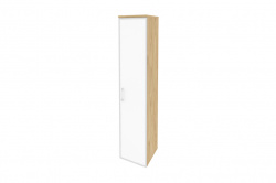 Шкаф высокий узкий левый Onix O.SU-1.10R(L) white Тиквуд светлый