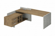 Стол руководителя левый  Wood&Stone СФ-531201 Дуб Чарльстон/Бетон Чикаго 