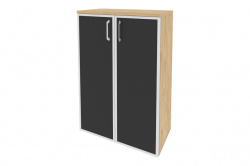 Шкаф средний широкий Onix O.ST-2.4R black Тиквуд светлый