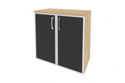 Шкаф низкий широкий Onix O.ST-3.2R black Тиквуд светлый