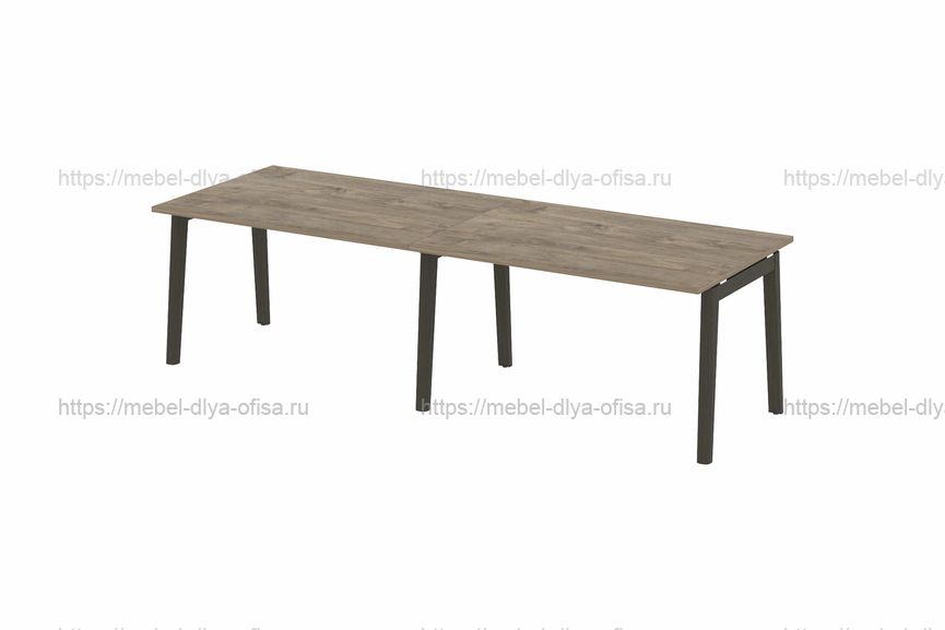 Стол переговорный на деревянных опорах Onix wood OW.PRG-2.3 Тиквуд темный/опоры дуб темный