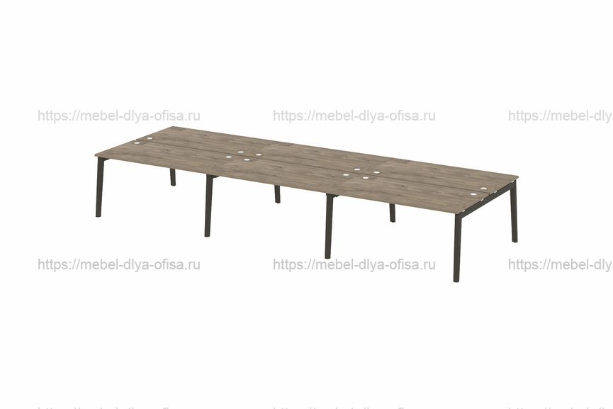Рабочая станция на деревянных опорах Onix wood OW.D.RS-6.4.8 Тиквуд темный/опоры дуб темный
