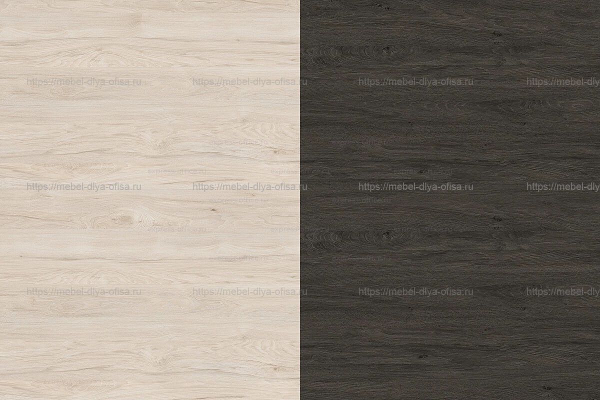 Проходной наборный элемент переговорного стола на деревянных опорах Onix wood OW.NPRG-2 Денвер светлый/опоры дуб темный
