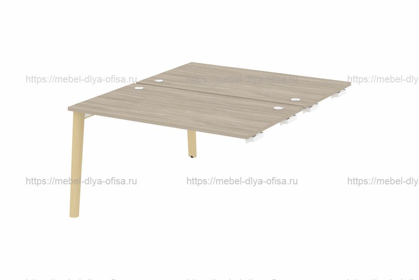 Стол-приставка двойной на деревянных опорах Onix wood OW.D.SPR-3.8 Дуб Аттик/опоры дуб Светлый