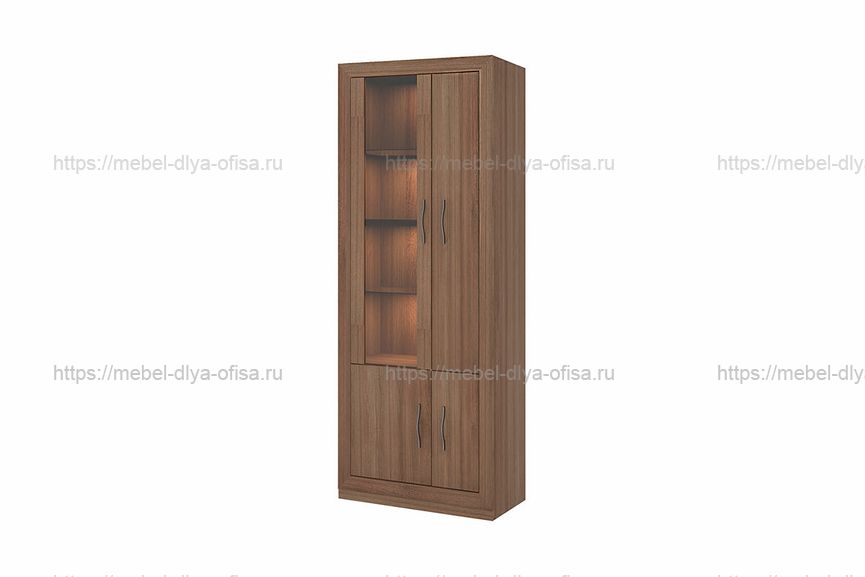 Шкаф-витрина ШВтВ-ФСД-ФГК, левый Карамель/Кофе
