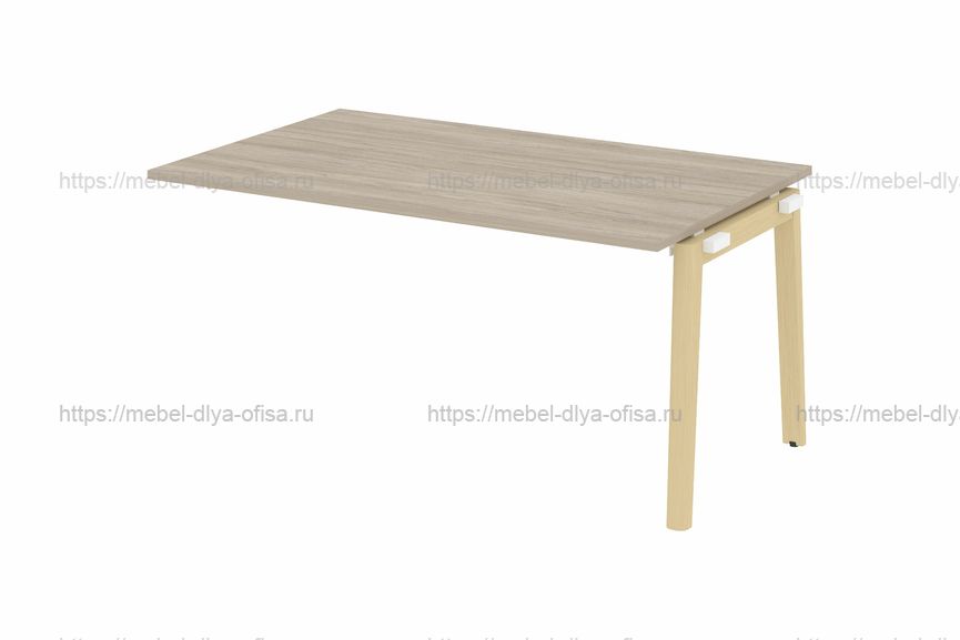 Проходной наборный элемент переговорного стола на деревянных опорах Onix wood OW.NPRG-4 Дуб Аттик/опоры дуб Светлый