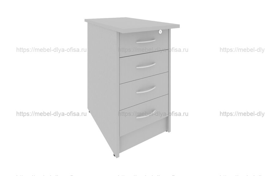 Тумба приставная (с замком) Riva А.ТП-4.2F-S Серый 