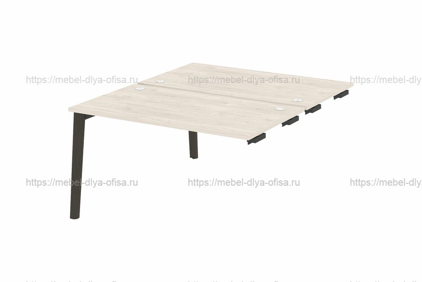 Стол-приставка двойной на деревянных опорах Onix wood OW.D.SPR-3.8 Денвер светлый/опоры дуб темный