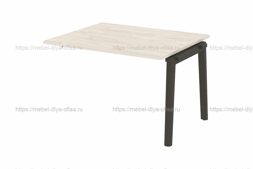 Проходной наборный элемент переговорного стола на деревянных опорах Onix wood OW.NPRG-2 Денвер светлый/опоры дуб темный