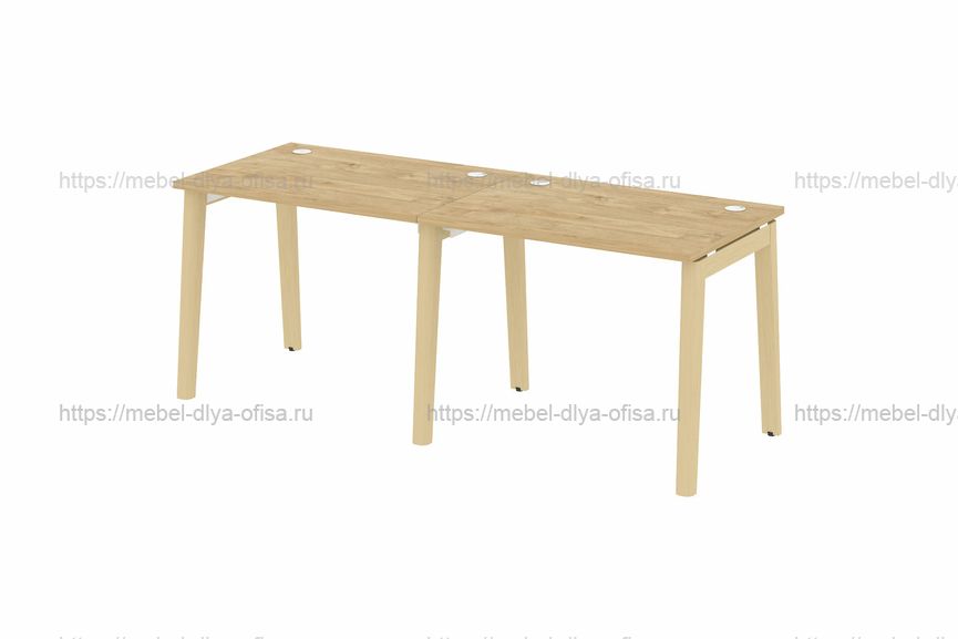 Рабочая станция на деревянных опорах Onix wood OW.RS-2.1.7 Тиквуд светлый/опоры дуб светлый