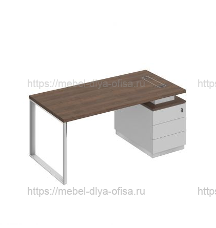 Bravo Стол руководителя 180x90 на опорной тумбе (левый/правый), дуб гладстоун/белый премиум