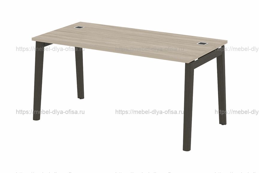 Стол руководителя на деревянных опорах Onix wood direct OW.SRR-4.8 Дуб Аттик/опоры дуб Темный 