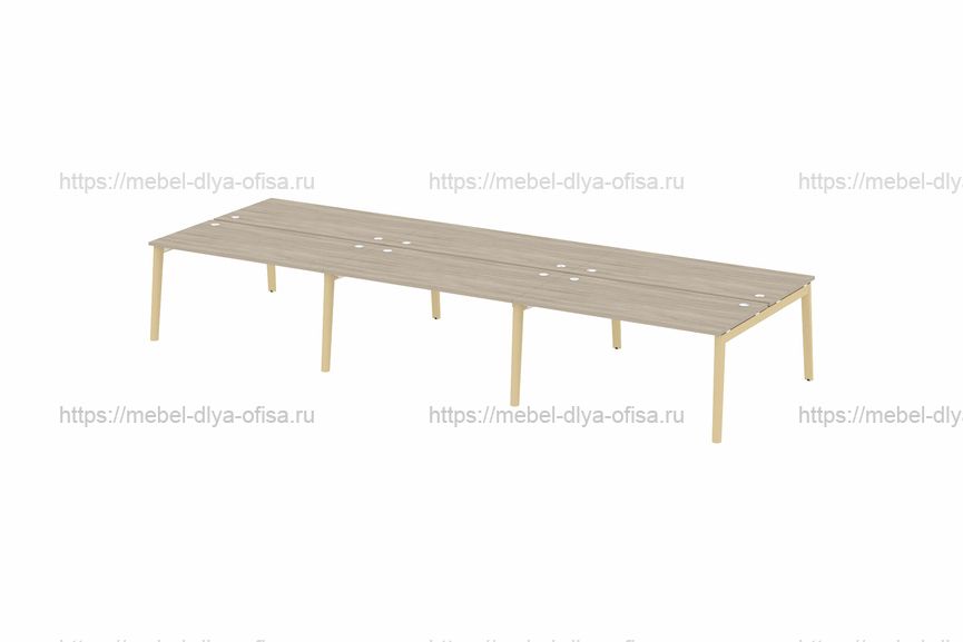 Рабочая станция на деревянных опорах Onix wood OW.D.RS-6.4.8 Дуб Аттик/опоры дуб Светлый