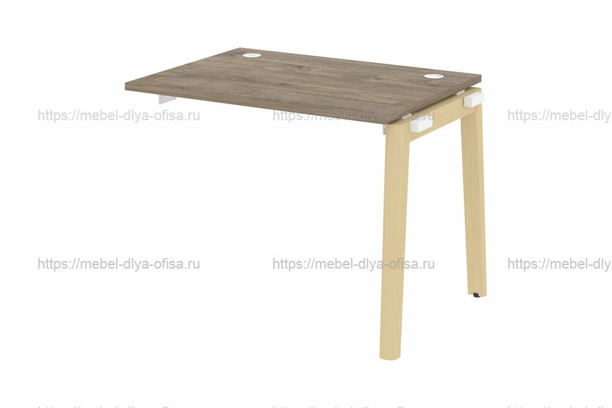 Наборный элемент рабочей станции на деревянных опорах Onix wood OW.1.NRS-1.7 Тиквуд темный/опоры дуб светлый