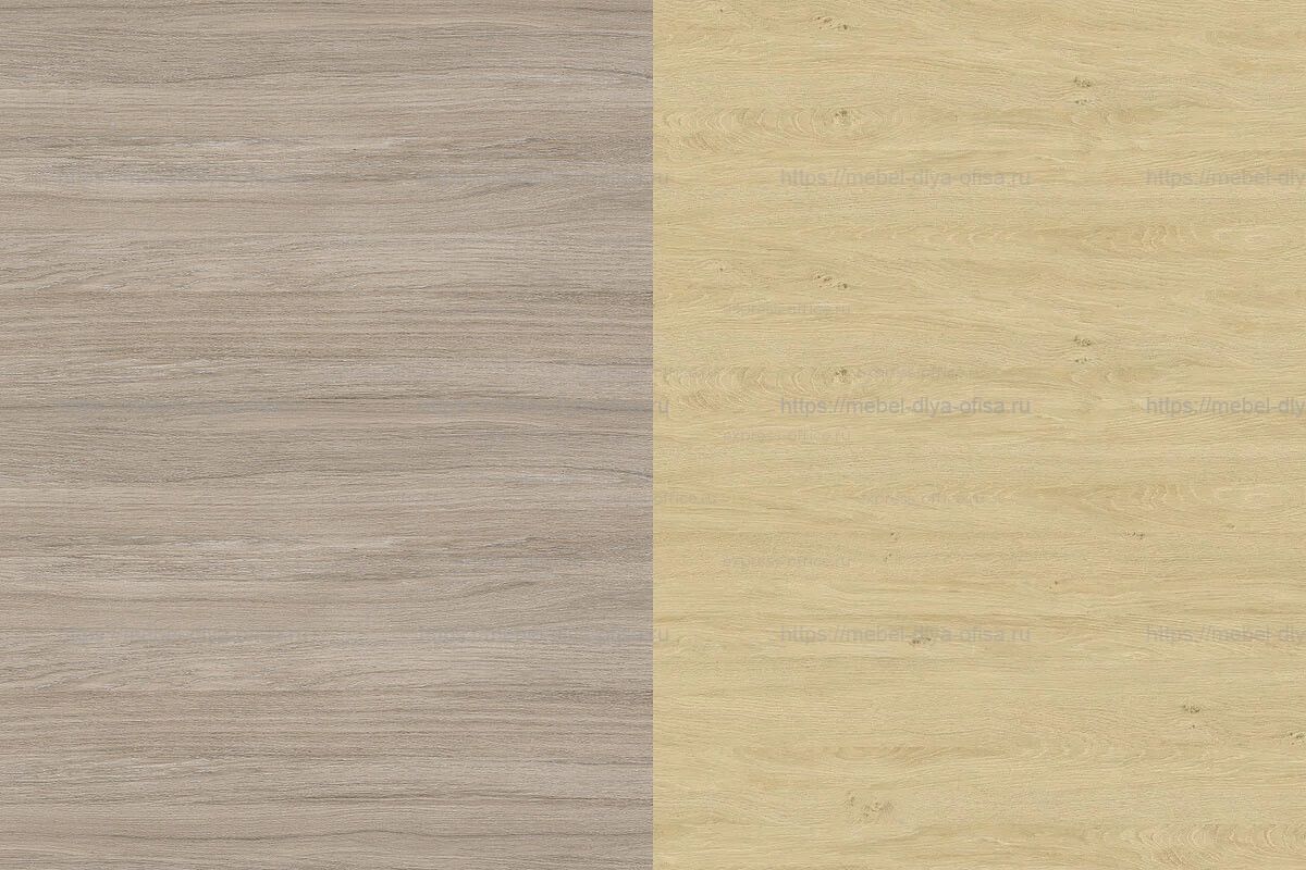 Проходной наборный элемент переговорного стола на деревянных опорах Onix wood OW.NPRG-2 Дуб Аттик/опоры дуб Светлый