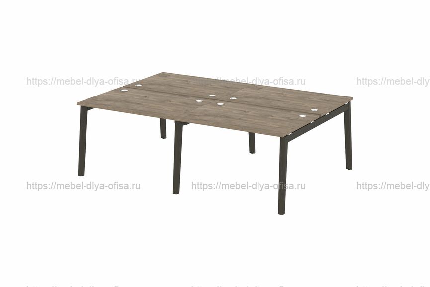 Рабочая станция на деревянных опорах Onix wood OW.D.RS-4.2.8 Тиквуд темный/опоры дуб темный