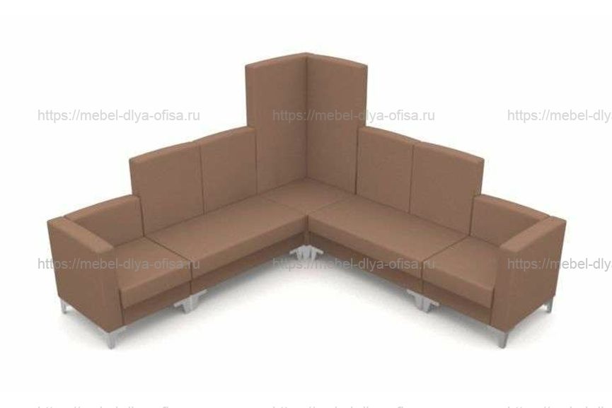 Диван М6 (1DL+2D2+1V3+2D2+1DR) Экокожа Carnaval Marron (коричневая)