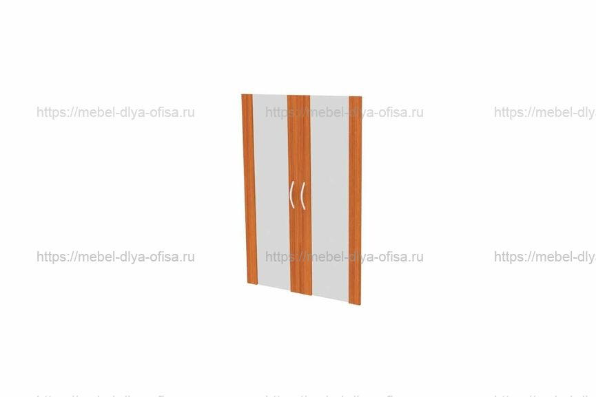 Двери средние стекло в рамке ЛДСП 2 шт Эдем Э-52.0 Вишня Оксфорд