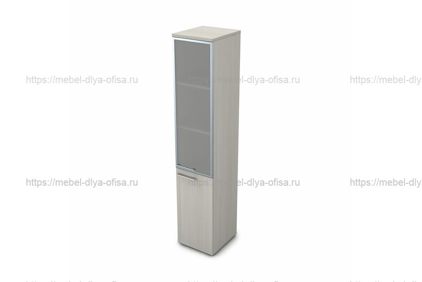 Пенал высокий со стеклом правый Gloss line 9НП.005.19 П Ivory
