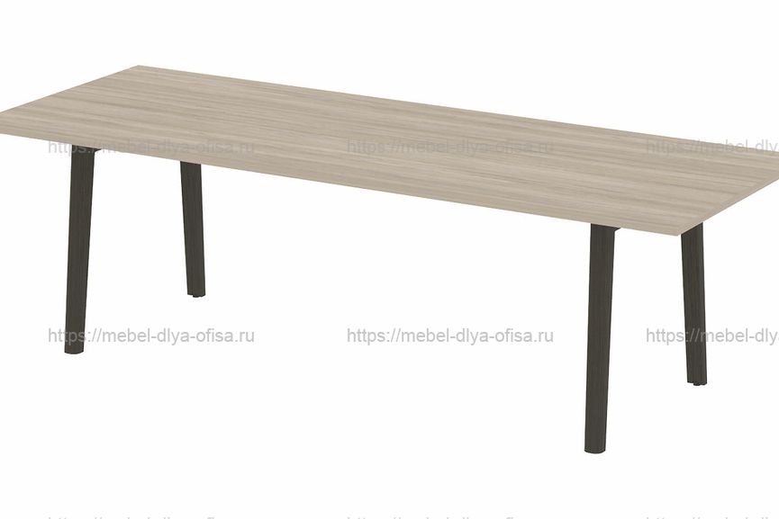 Стол переговорный на деревянных опорах Onix wood direct OW.PRG-25 Дуб Аттик/опоры дуб Темный