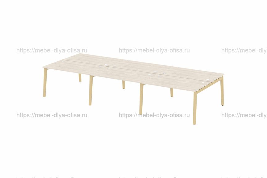 Рабочая станция на деревянных опорах Onix wood OW.D.RS-6.3.8 Денвер светлый/опоры дуб светлый