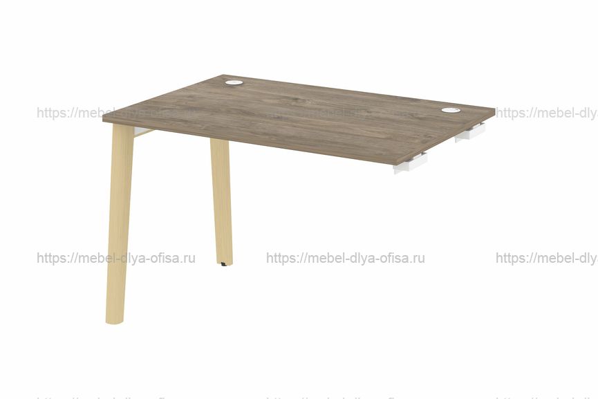 Стол-приставка к опорным элементам на деревянных опорах Onix wood OW.SPR-2.8 Тиквуд темный/опоры дуб светлый