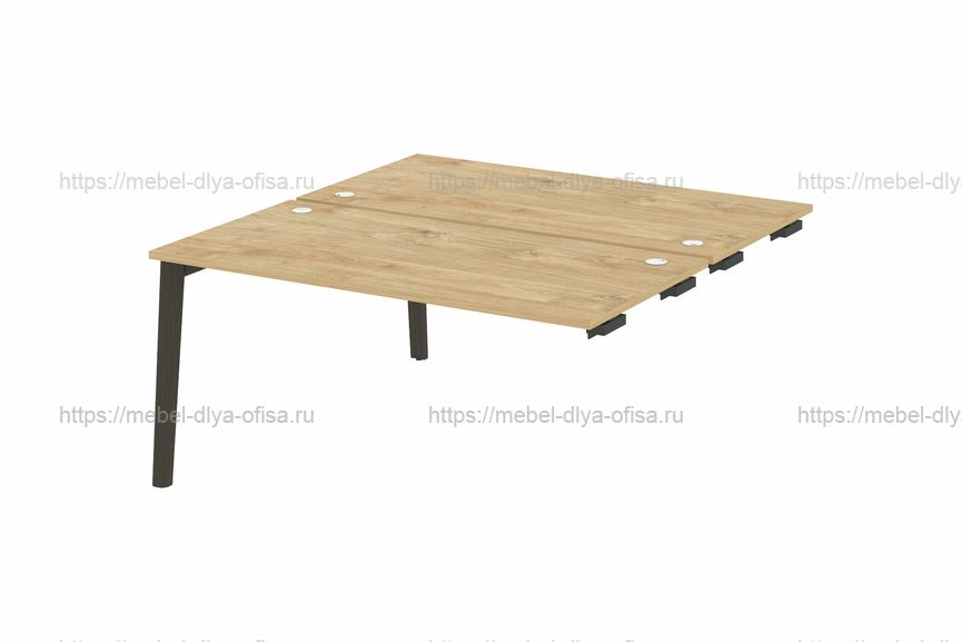 Стол-приставка двойной на деревянных опорах Onix wood OW.D.SPR-4.8 Тиквуд светлый/опоры дуб темный