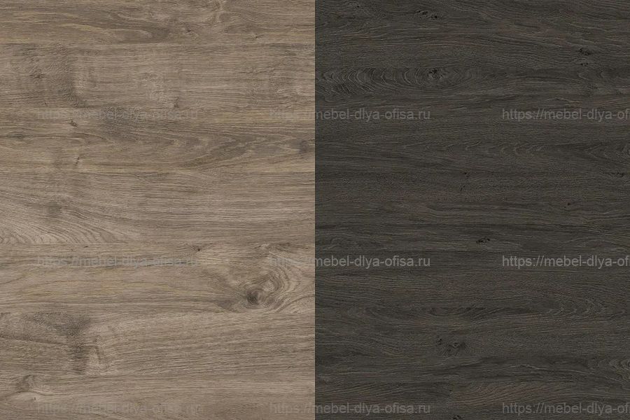 Проходной наборный элемент переговорного стола на деревянных опорах Onix wood OW.NPRG-3 Тиквуд темный/опоры дуб темный