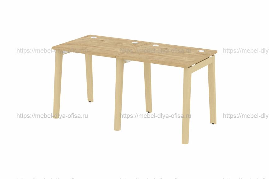 Рабочая станция на деревянных опорах Onix wood OW.RS-2.0.7 Тиквуд светлый/опоры дуб светлый