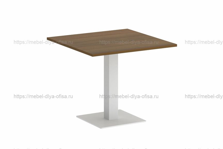 Стол квадратный VR.SP-5-90.2 Орех/металл белый